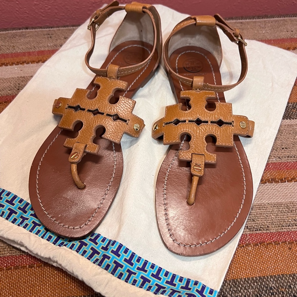 Tory Burch Phoebe Sandal Tan Size 10